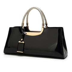 Women's Glossy Patent Leather Handbag Wedding Bag with Multiple Internal Pockets in Pretty Colors
