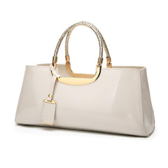 Women's Glossy Patent Leather Handbag Wedding Bag with Multiple Internal Pockets in Pretty Colors