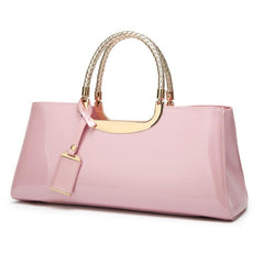 Women's Glossy Patent Leather Handbag Wedding Bag with Multiple Internal Pockets in Pretty Colors