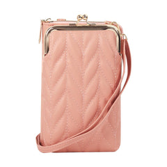 Women's Mobile Phone Bag Single Zipper Shoulder Crossbody Bag Multifunctional Shoulder Bag Fashion Pink Vertical Wallet Large Quantity Preferential