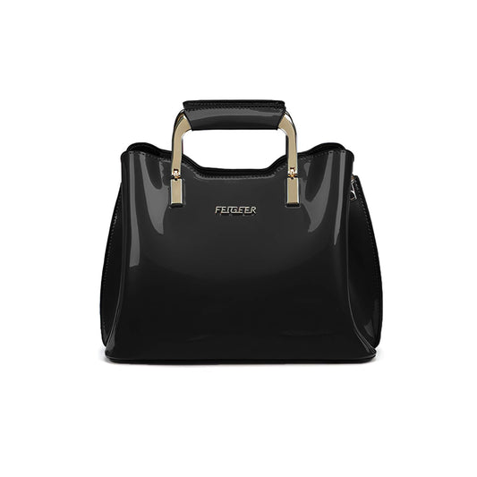 Xshe Women Elegant Glossy Handbag - Stylish Bucket Bag for Modern Women