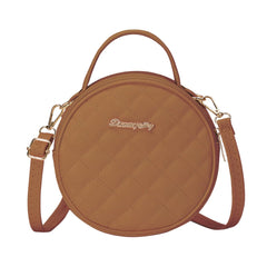 Women's White Retro Small Round Bag Women's One-Piece Embroidered Crossbody Bag