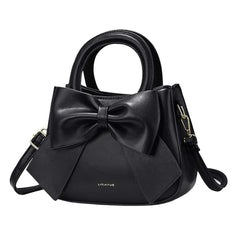 Women Bow Handheld Shoulder Bag Crossbody Fresh And Sweet Girly Style Small Bucket Bag