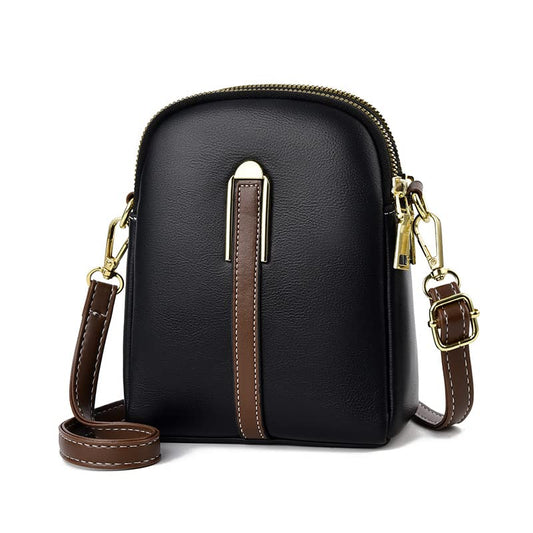 Women Mini Small Bag Fashionable Vertical Soft Leather Shoulder Crossbody bag
