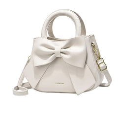 Women Bow Handheld Shoulder Bag Crossbody Fresh And Sweet Girly Style Small Bucket Bag