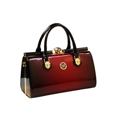 Xshe Women's Elegant Patent Leather Handbag | Rhinestone Clip Shoulder & Messenger Bag | Luxury Glossy Finish Purse