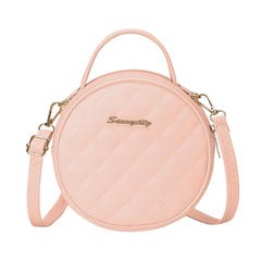 Women's White Retro Small Round Bag Women's One-Piece Embroidered Crossbody Bag