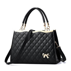 Xshe Women's Handbag with Bow Detail Elegant Shoulder Bag with Zipper Closure & Multiple Pockets