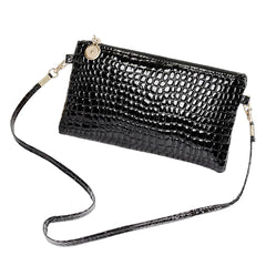 Women Bag Hand-Held Shoulder Crossbody Bag Crocodile Pattern Small Square Leather Bag