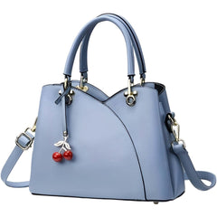 Xshe Women's Handbag with Zipper Closure Stylish Shoulder & Crossbody Bag with Cherry Charm