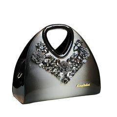 Xshe Women's Gradient Dumpling Bag – Soft Diamond-Embellished Handbag with Zipper Closure – Elegant Daily Shoulder Purse