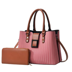 Xshe Pack of 2 Women's Handbag and Clutch Set, Shoulder Bag with Matching Wallet | Macaron-Inspired Stylish Daily Tote