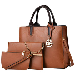 Xshe 3-Piece Women's Handbag, Sling Bag & Wallet Set | Large Capacity Handbag Set | Stylish Shoulder Tote for Daily & Party Use