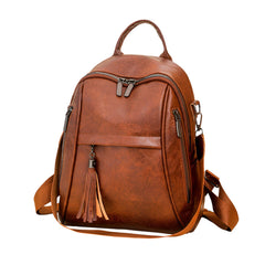 Xshe Multi-Pocket Women's Backpack | Travel & Casual Backpack with Tassel Charm