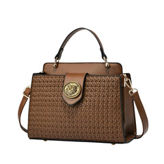 Xshe Women Elegant Contrast Color Handbag – Stylish Top-Handle Shoulder Bag for