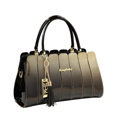 Xshe Elegant Color Contrast Tote Bag – Horizontal Square Medium-Soft Handbag with Design for Everyday Use