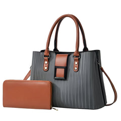 Xshe Pack of 2 Women's Handbag and Clutch Set, Shoulder Bag with Matching Wallet | Macaron-Inspired Stylish Daily Tote