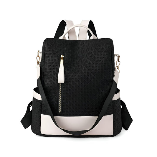 Xshe Women Elegant Textured Backpack – Stylish Design with Gold Zipper Accents, Ideal for Travel and Daily Use