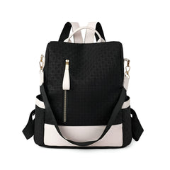 Xshe Women Elegant Textured Backpack – Stylish Design with Gold Zipper Accents, Ideal for Travel and Daily Use