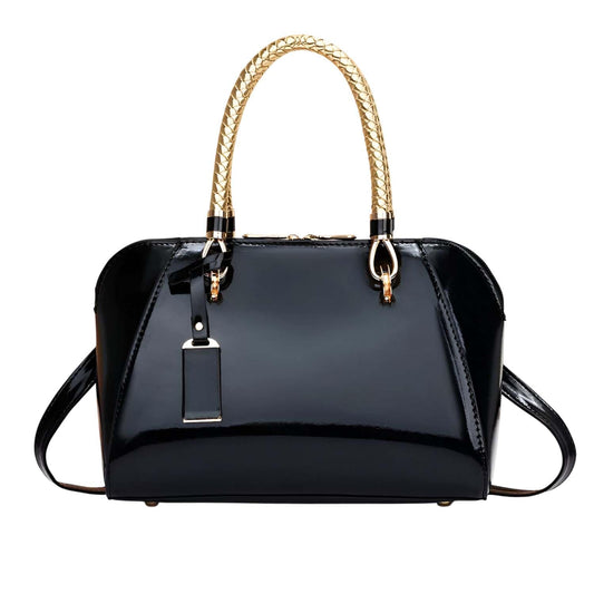 Xshe Women's Shell Handbag One-Shoulder Crossbody Bag with Golden Handle