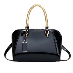 Xshe Women's Shell Handbag One-Shoulder Crossbody Bag with Golden Handle