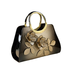 Xshe Women's Dumpling Handbag – Floral Accent Soft Tote with Zipper Closure & Elegant Daily Shoulder Bag