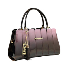 Xshe Elegant Color Contrast Tote Bag – Horizontal Square Medium-Soft Handbag with Design for Everyday Use