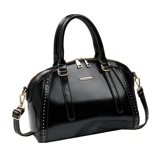 Xshe Women’s Tote Bag | Stylish Horizontal Handbag with Zipper Closure & Rivet Design | Daily Use Shoulder Bag