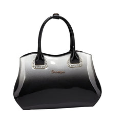 Xshe Women Glossy Ombre Handbag – Elegant & Versatile Tote for Middle-Aged with Sparkling Accents