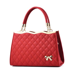 Xshe Women's Handbag with Bow Detail Elegant Shoulder Bag with Zipper Closure & Multiple Pockets