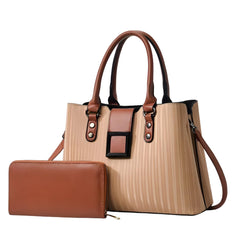 Xshe Pack of 2 Women's Handbag and Clutch Set, Shoulder Bag with Matching Wallet | Macaron-Inspired Stylish Daily Tote