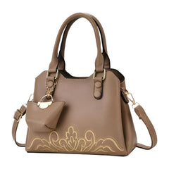 Xshe 2 Piece Women's Western-Style Embroidered Handbags With mini pouch, Shoulder & Messenger Bag for Daily Use