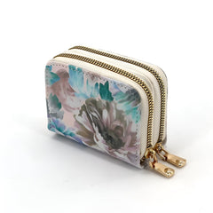 Xshe Women's Zip-Around Wallet with Flower Pattern, multi-card slots and Coin Holder