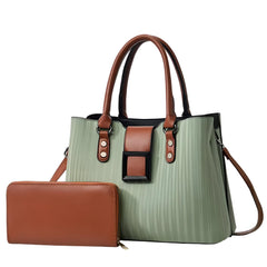 Xshe Pack of 2 Women's Handbag and Clutch Set, Shoulder Bag with Matching Wallet | Macaron-Inspired Stylish Daily Tote