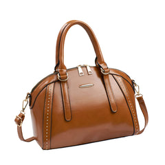 Xshe Women’s Tote Bag | Stylish Horizontal Handbag with Zipper Closure & Rivet Design | Daily Use Shoulder Bag