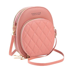 Phone Bag For Women Fashionable Multifunctional Crossbody Shoulder Bag Zipper Solid Green Color Simple Large Capacity Mini