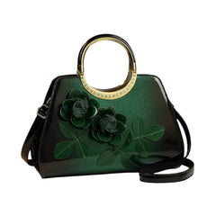 Xshe Women's Dumpling Handbag – Floral Accent Soft Tote with Zipper Closure & Elegant Daily Shoulder Bag