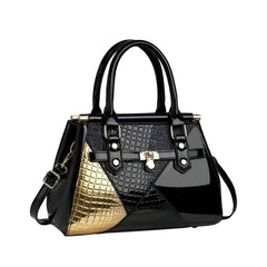 Xshe Women's Designer Handbag Stylish Shoulder Bag with Contrast Patchwork Design