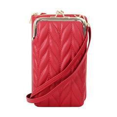 Women's Mobile Phone Bag Single Zipper Shoulder Crossbody Bag Multifunctional Shoulder Bag Fashion Pink Vertical Wallet Large Quantity Preferential