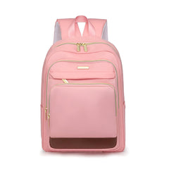 Xshe Women Elegant Travel Backpack – Stylish with Contrast Brown Accent, Multi-Compartment Design