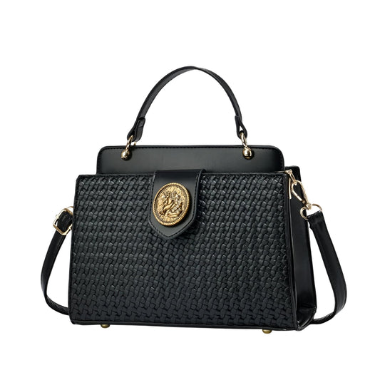 Xshe Women Elegant Contrast Color Handbag – Stylish Top-Handle Shoulder Bag for