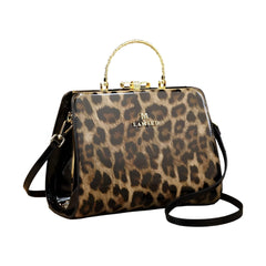 Xshe Elegant Floral Patent Handbag with Gold Handle - Women's Designer Shoulder Bag for Parties & Daily Use