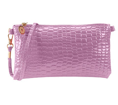 Women Bag Hand-Held Shoulder Crossbody Bag Crocodile Pattern Small Square Leather Bag
