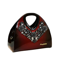 Xshe Women's Gradient Dumpling Bag – Soft Diamond-Embellished Handbag with Zipper Closure – Elegant Daily Shoulder Purse