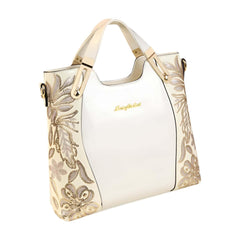 Xshe Women's Elegant Polyester Tote Bag – Beaded Vertical Square Shoulder Handbag with Zipper Closure