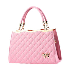 Xshe Women's Handbag with Bow Detail Elegant Shoulder Bag with Zipper Closure & Multiple Pockets