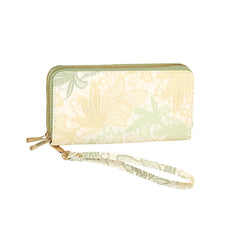 Xshe Women's Zip-Around Wallet with Flower Pattern, Card and Coin Holder