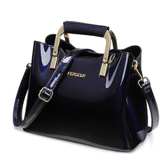 Xshe Women Elegant Glossy Handbag - Stylish Bucket Bag for Modern Women