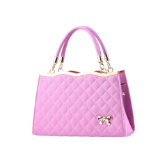 Xshe Women's Handbag with Bow Detail Elegant Shoulder Bag with Zipper Closure & Multiple Pockets