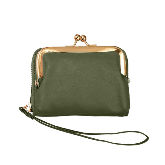 Women's Wallet Wrist Strap Short Coin Purse Coin Clip Bag Multi-Card Slot Card Holder